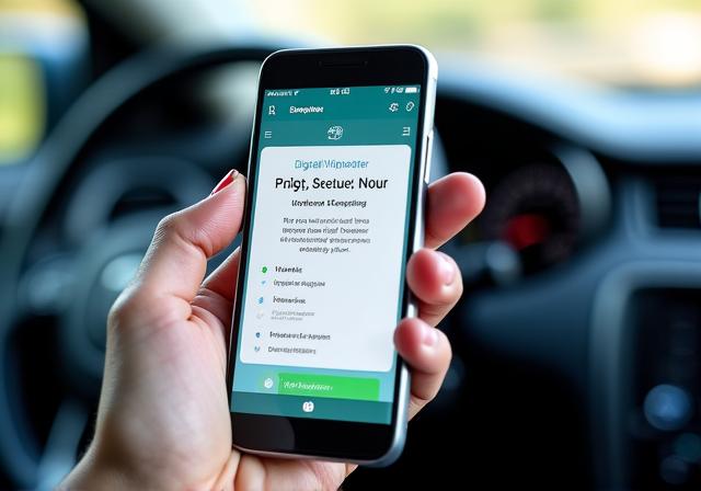 Smartphone-Display zeigt eine Bestätigung für eine digitale Vignette.